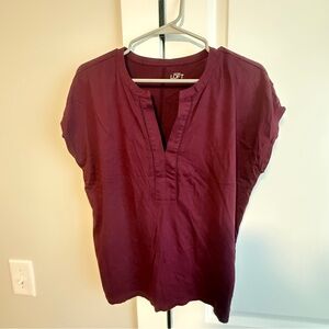 LOFT Women's Deep Burgundy Blouse